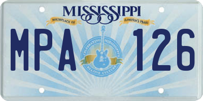 MS license plate MPA126