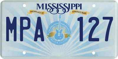 MS license plate MPA127