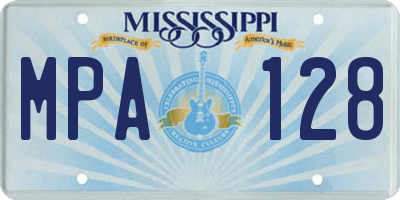 MS license plate MPA128
