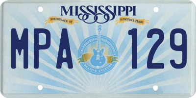 MS license plate MPA129