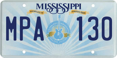 MS license plate MPA130