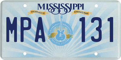 MS license plate MPA131