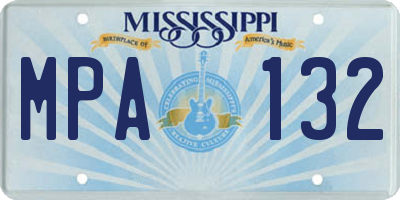 MS license plate MPA132