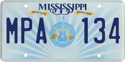 MS license plate MPA134