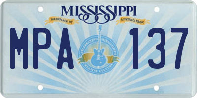 MS license plate MPA137