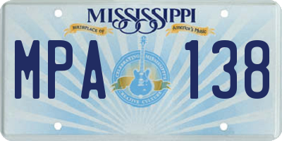 MS license plate MPA138