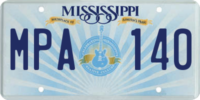 MS license plate MPA140