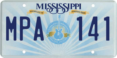 MS license plate MPA141