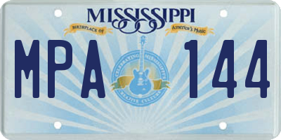 MS license plate MPA144