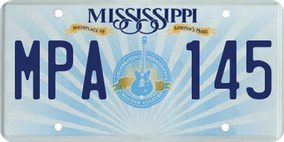 MS license plate MPA145