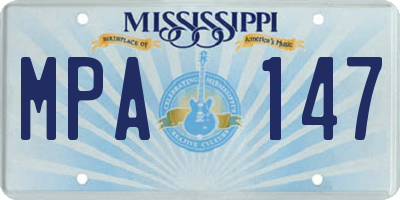 MS license plate MPA147