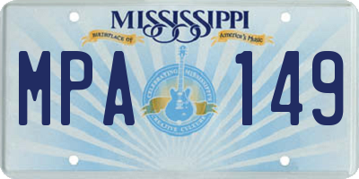 MS license plate MPA149