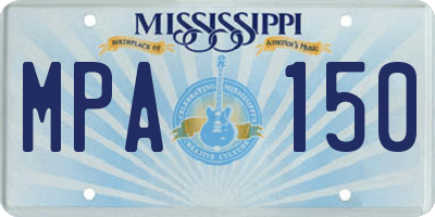 MS license plate MPA150