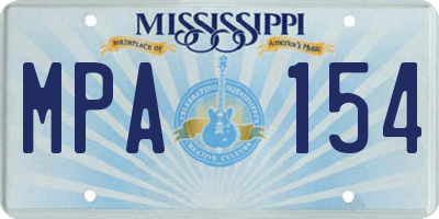 MS license plate MPA154