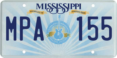 MS license plate MPA155