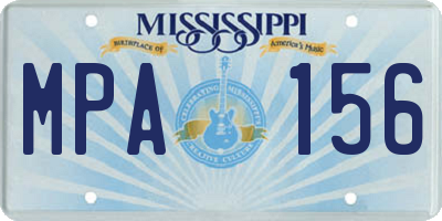 MS license plate MPA156