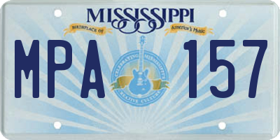 MS license plate MPA157