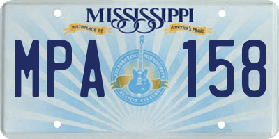 MS license plate MPA158