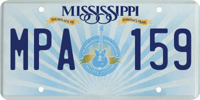 MS license plate MPA159