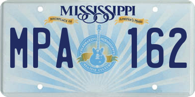 MS license plate MPA162