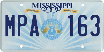 MS license plate MPA163