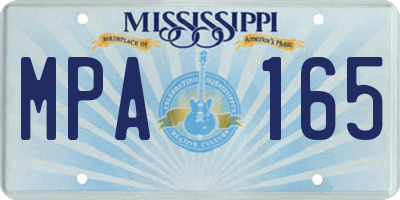 MS license plate MPA165
