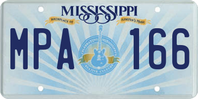 MS license plate MPA166