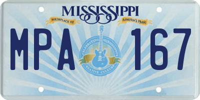 MS license plate MPA167