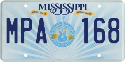 MS license plate MPA168