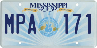 MS license plate MPA171