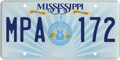 MS license plate MPA172