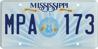 MS license plate MPA173
