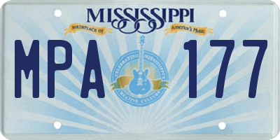 MS license plate MPA177