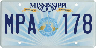 MS license plate MPA178