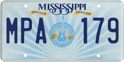 MS license plate MPA179