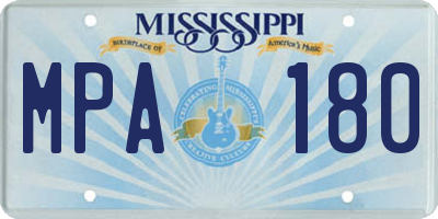 MS license plate MPA180