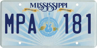 MS license plate MPA181