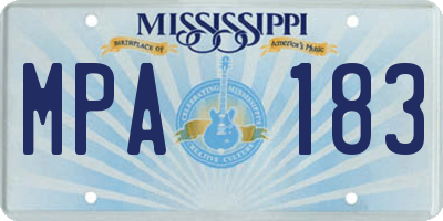 MS license plate MPA183