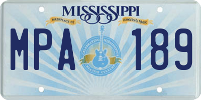MS license plate MPA189