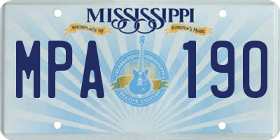 MS license plate MPA190