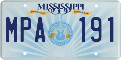 MS license plate MPA191