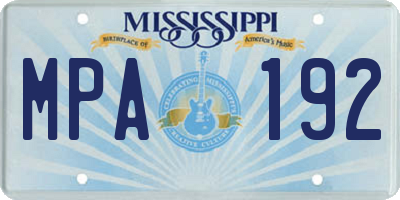 MS license plate MPA192