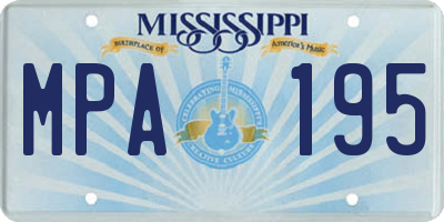 MS license plate MPA195