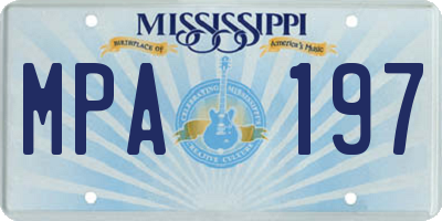 MS license plate MPA197