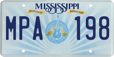MS license plate MPA198