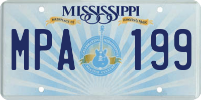 MS license plate MPA199
