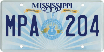 MS license plate MPA204
