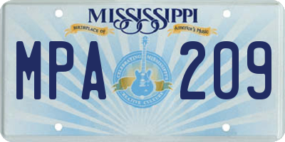 MS license plate MPA209