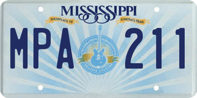 MS license plate MPA211