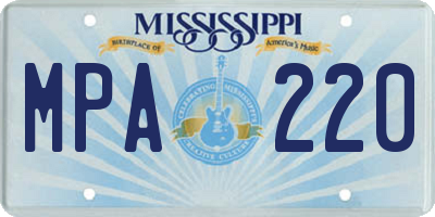 MS license plate MPA220